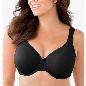 Catherines Uplifting Plunge Bra 50C Black Lightly Lined Med. Coverage Underwire